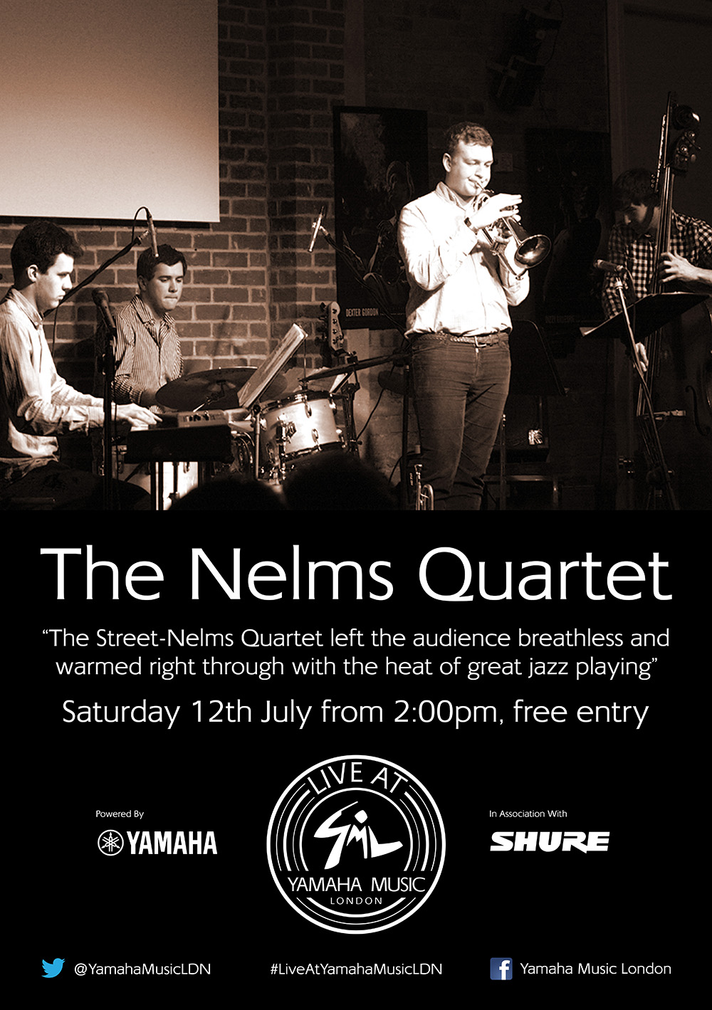 Nelms Quartet - Saturday 12th July instore, from 2:00pm